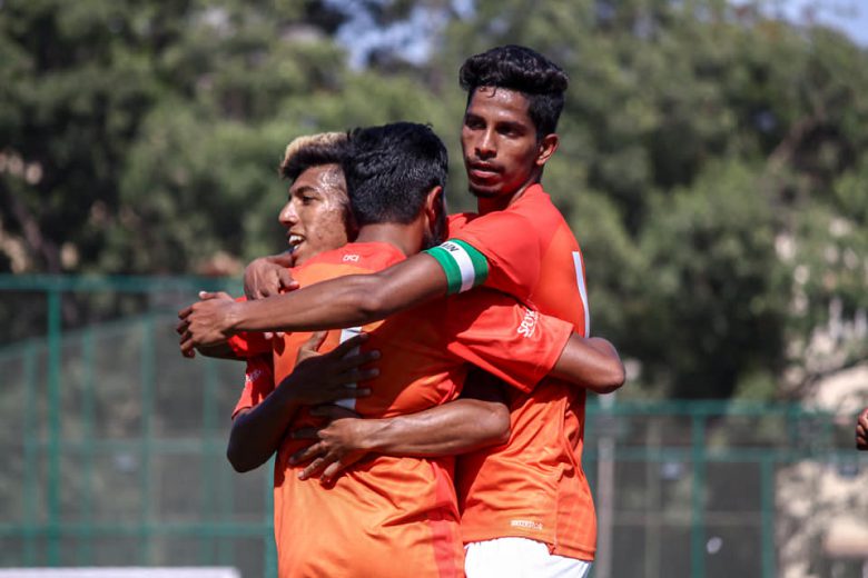 CFCI players celebrate a goal against GM