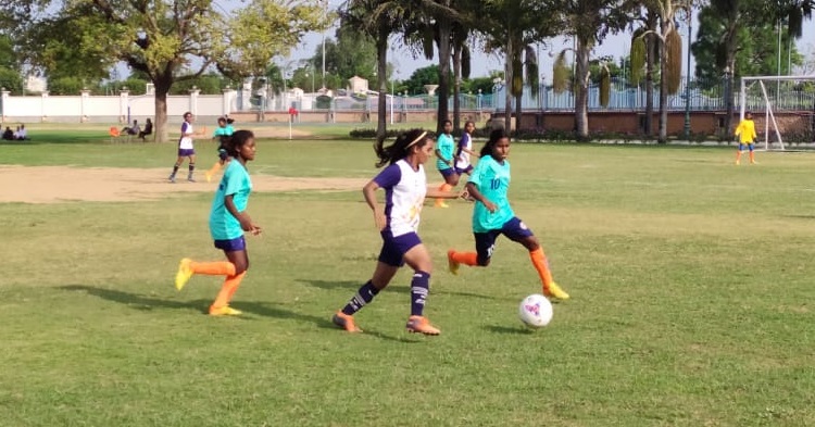 New Delhi, September 1, 2019: In Day 3 of Subroto Cup U17 Junior Girls International Football tournament Pool-B Rosary Higher Secondary School, Navelim, Goa