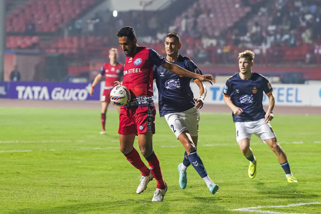 Pratik Chowdhary of Jamshedpur FC during match 22 of INDIAN SUPER LEAGUE