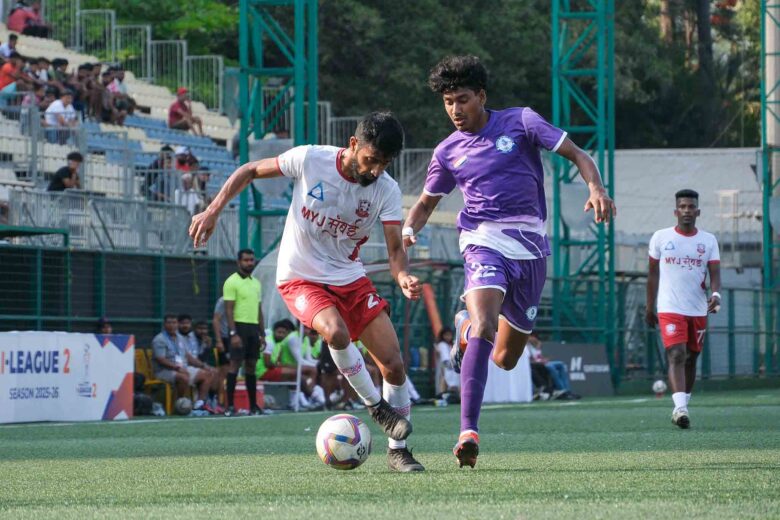 MYJ FC vs United Sports Club in their I League 2 clash at Cooperage