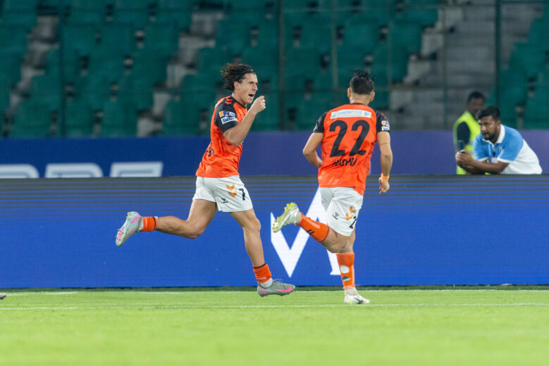 Alfred Planas Moya of Inter Kashi FC celebrates after scoring a goal