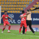 NEUFC celebrates after scoring a goal during match 90 of the Indian Super League